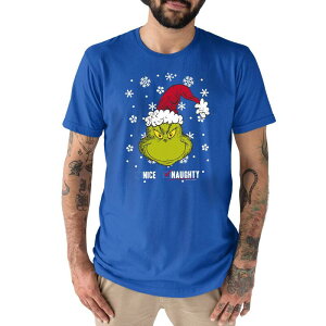 �A�j���L�����N�^�[ ���f�B�[�X �g�b�v�X T�V���c Licensed Character Men's Dr. Seuss The Grinch Bad Nice Tee Royal Blue �u���[