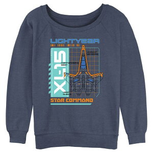 �f�B�Y�j�[ �s�N�T�[ ���f�B�[�X �g�b�v�X T�V���c �X�E�F�b�g Juniors' Disney / Pixar Lightyear XL-15 Star Command Schematic Slouchy Sweatshirt Blue Heather �w�U�[