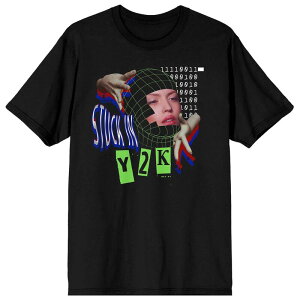 �A�j���L�����N�^�[ ���f�B�[�X �g�b�v�X T�V���c Licensed Character Men's Low Poly2K Trend Stuck Tee Black �u���b�N