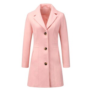 �A���O�� �P�[ ���f�B�[�X �A�E�^�[ �W���P�b�g�E�u���]�� �R�[�g ALLEGRA K Women'single Breasted Notched Lapel Mid Length Overcoat Pink �s���N