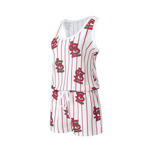 �A���u�����f�b�h ���f�B�[�X �g�b�v�X �����s�[�X �����p�[�X �j�b�g Unbranded Women's Conceptsport White St. Louis Cardinals Reel Pinstripe Knit Romper Crd White �z���C�g