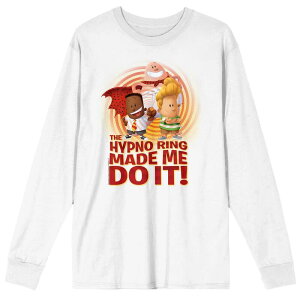 �A�j���L�����N�^�[ ���f�B�[�X �g�b�v�X T�V���c �p���c �L���b�v �O���t�B�b�N Licensed Character Men's Captain Underpants Hypno Ring Made Me Do It Long Sleeve Graphic Tee White �z���C�g