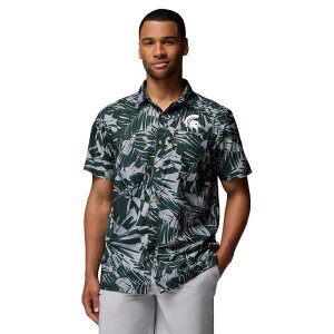 �R�����r�A ���f�B�[�X �g�b�v�X T�V���c Men's Columbia Green Michigan State Spartansuper Slack Tide Omni-Wick Button-Up Shirt Msu Green �O���[��