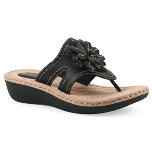 �N���t�o�C�z���C�g�}�E���e�� ���f�B�[�X �V���[�Y �T���_�� Cliffs by White Mountain Cashlyn Women's Flower Slide Sandals Black Burnished �u���b�N