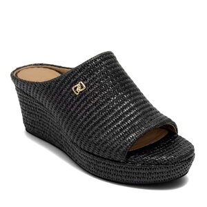 �G�A���\�[���Y ���f�B�[�X �V���[�Y �p���v�X �T���_�� Aerosoles Cafe Women's Wedge Slide Sandals Black �u���b�N
