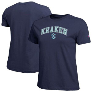 �`�����s�I�� ���f�B�[�X �g�b�v�X T�V���c ���S Women's Championavy Seattle Kraken Arch Mascot Logo T-Shirt Krk Navy �l�C�r�[