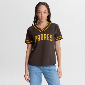 �t�@�i�e�B�N�X ���f�B�[�X �g�b�v�X T�V���c V�l�b�N Women's Fanatics Brown San Diego Padres Diva Race Ahead Raglan V-Neck T-Shirt Pad Brown �u���E��