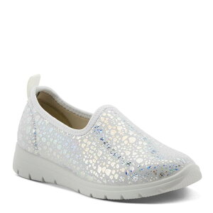 �t���N�T�X ���f�B�[�X �V���[�Y �T���_�� Flexus by Spring Step Women's Anisia-Croco Slip-on Shoesilver �V���o�[