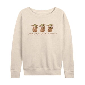 �A�j���L�����N�^�[ ���f�B�[�X �g�b�v�X T�V���c �p�C�� Licensed Character Women'star Wars The Mandalorian Grogu French Terry Long Sleeve Tee Beige �x�[�W��