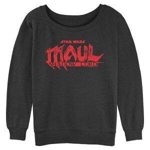 �A�j���L�����N�^�[ ���f�B�[�X �g�b�v�X T�V���c �p�C�� Licensed Character Juniors' Star Wars Maul Shadow Lord Long Sleeve Slouchy Terry Pullover Charcoal Heather �`���R�[��