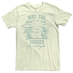 �A�j���L�����N�^�[ ���f�B�[�X �g�b�v�X T�V���c Licensed Character Men'star Wars May The Fourth Be With You Grogu Line Artee Natural
