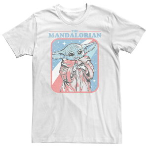 �X�^�[ �E�H�[�Y ���f�B�[�X �g�b�v�X T�V���c �g�[�� Big & Tall Star Wars: The Mandalorian Fourth Of July Grogu Americana Tee White �z���C�g