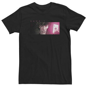 �A�j���L�����N�^�[ ���f�B�[�X �g�b�v�X T�V���c �g�[�� Licensed Character Big & Tall Marvel X-Men Gambit Ace of Spades Tee Black �u���b�N