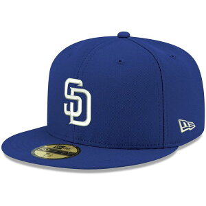 �j���[�G�� ���f�B�[�X �A�N�Z�T���[ �X�q ���S Men's New Era Royal San Diego Padres Logo White 59FIFTY Fitted Hat Pad Blue �u���[
