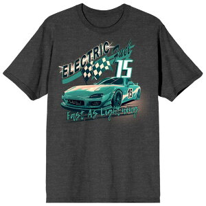 �A�j���L�����N�^�[ ���f�B�[�X �g�b�v�X T�V���c Licensed Character Men's Car Fanatic Race Car Checker Tee Gray �O���[
