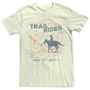 �A���u�����f�b�h ���f�B�[�X �g�b�v�X T�V���c �O���t�B�b�N Unbranded Men's Trail Rider Way Out West Cowboy Silhouette Graphic Tee Natural
