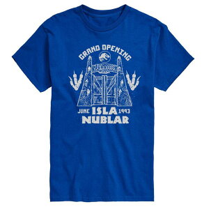 �A�j���L�����N�^�[ ���f�B�[�X �g�b�v�X T�V���c �O���t�B�b�N Licensed Character Men's Jurassic World Isla Nublar Grand Openingraphic Tee Royal Blue �u���[