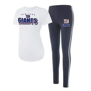 �A���u�����f�b�h ���f�B�[�X �A���_�[�E�F�A �i�C�g�E�F�A T�V���c ���M���X Unbranded Women's Conceptsport White/Charcoal New York Giantsonata T-Shirt & Leggingset Gia White �z���C�g