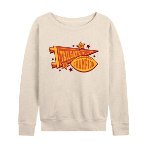 �A�j���L�����N�^�[ ���f�B�[�X �g�b�v�X T�V���c �p�C�� Licensed Character Women's Tailgate Champions French Terry Long Sleeve Tee Beige �x�[�W��