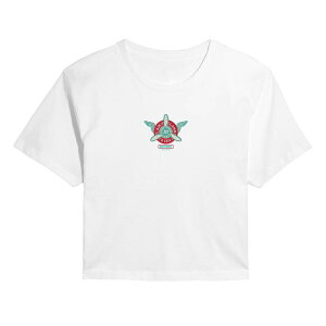 �A�j���L�����N�^�[ ���f�B�[�X �g�b�v�X T�V���c �N���b�v�h Licensed Character Juniors' Matchbox Winged Emblem Cropped Tee White �z���C�g