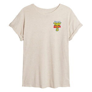 �A�j���L�����N�^�[ ���f�B�[�X �g�b�v�X T�V���c Licensed Character Juniors' Disney / Pixar's Toy Story 5 Characters Oversized Tee Beige �x�[�W��