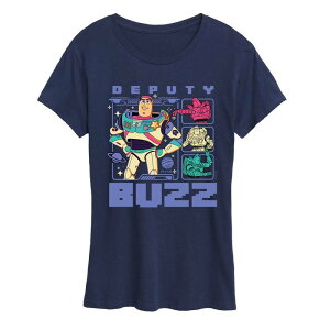 �A�j���L�����N�^�[ ���f�B�[�X �g�b�v�X T�V���c �O���t�B�b�N Licensed Character Women's Disney / Pixar's Toy Story 5 Deputy Buzz Graphic Tee Navy �l�C�r�[