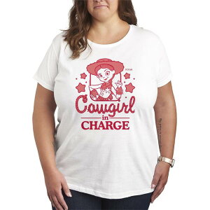 �A�j���L�����N�^�[ ���f�B�[�X �g�b�v�X T�V���c �v���X�T�C�Y �O���t�B�b�N Licensed Character Women's Plus Disney / Pixar's Toy Story 5 Jessie Cowgirl in Charge Graphic Tee White �z���C�g
