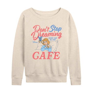 �A�j���L�����N�^�[ ���f�B�[�X �g�b�v�X T�V���c �p�C�� Licensed Character Women's Disney Princess Don't Stop Dreaming French Terry Long Sleeve Tee Beige �x�[�W��