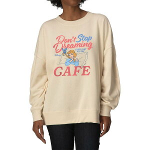 �A�j���L�����N�^�[ ���f�B�[�X �g�b�v�X T�V���c �X�E�F�b�g �t���[�X Licensed Character Women's Disney Princess Don't Stop Dreaming Oversized Fleece Crew Sweatshirt Cream �N���[��