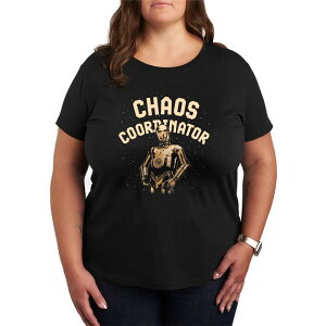 �A�j���L�����N�^�[ ���f�B�[�X �g�b�v�X T�V���c �v���X�T�C�Y �O���t�B�b�N Licensed Character Plusize Star Wars C-3PO Chaos Coordinator Graphic Tee Black �u���b�N