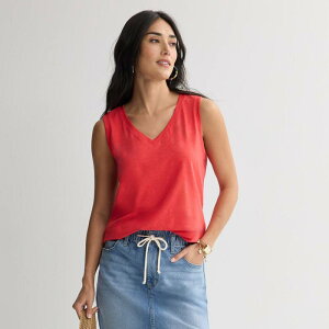 �\�m�} ���f�B�[�X �g�b�v�X T�V���c V�l�b�N Women'sonoma Goods For Lifeveryday V-Neck Tank Top Hawaii Lava