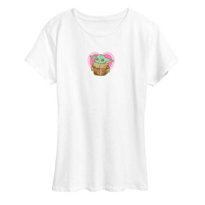 �A�j���L�����N�^�[ ���f�B�[�X �g�b�v�X T�V���c �O���t�B�b�N Licensed Character Women'star Wars The Mandalorian Grogu Maybe I'll Use The Force Tomorrow Graphic Tee White �z���C�g