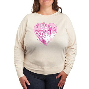 �A�j���L�����N�^�[ ���f�B�[�X �g�b�v�X T�V���c �v���X�T�C�Y �p�C�� Licensed Character Plusize Dr. Seuss Valentine's Day Heart French Terry Long Sleeve Tee Beige �x�[�W��