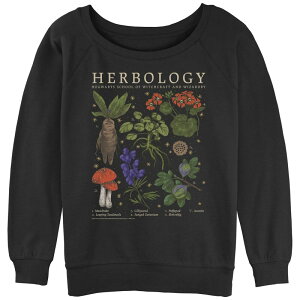 �A�j���L�����N�^�[ ���f�B�[�X �g�b�v�X T�V���c �O���t�B�b�N Licensed Character Juniors' Harry Potter Herbology Herb Reference Grid Graphic Pullover Black �u���b�N