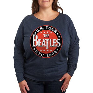 �A�j���L�����N�^�[ ���f�B�[�X �g�b�v�X T�V���c �v���X�T�C�Y �p�C�� Licensed Character Plusize The Beatles U.S. Tour NYC 1964 French Terry Long Sleeve Tee Heather Indigo �w�U�[