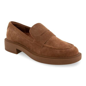 �G�A���\�[���Y ���f�B�[�X �V���[�Y �X���b�|���E���[�t�@�[ �q�[�� Aerosoles Gelso Chunky Heel Women's Loafers Tobacco