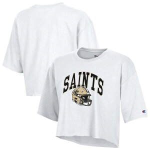 �`�����s�I�� ���f�B�[�X �g�b�v�X T�V���c �N���b�v�h Women's Champion White New Orleansaints Boyfriend Cropped T-Shirt Snt White �z���C�g