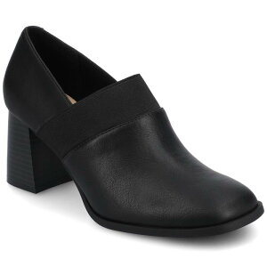 �W���[�j�[ ���f�B�[�X �V���[�Y �u�[�c�E���C���u�[�c �A���N�� �q�[�� Journee Maeve Women'stretch Square Toe Stacked Heel Ankle Boots Black �u���b�N