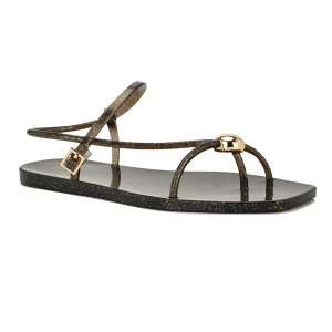 �i�C���E�F�X�g ���f�B�[�X �V���[�Y �T���_�� Nine West Shells Women'square Toe Flat Casual Sandals Black �u���b�N