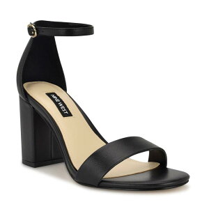 �i�C���E�F�X�g ���f�B�[�X �V���[�Y �p���v�X �T���_�� �q�[�� Nine Westoniann Women's Block Heel Sandals Black �u���b�N