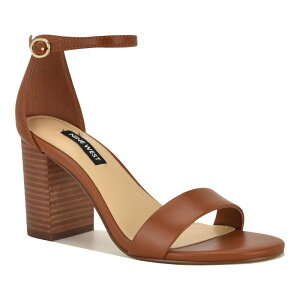 �i�C���E�F�X�g ���f�B�[�X �V���[�Y �p���v�X �T���_�� �q�[�� Nine Westoniann Women's Block Heel Sandals Brown �u���E��