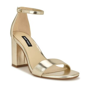 �i�C���E�F�X�g ���f�B�[�X �V���[�Y �p���v�X �T���_�� �q�[�� Nine Westoniann Women's Block Heel Sandals Gold �S�[���h
