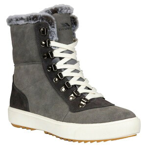 �g���X�p�X ���f�B�[�X �V���[�Y �u�[�c�E���C���u�[�c �X�G�[�h ���[�X Trespass Womens/Ladies Korinna Suede Lace Up Snow Boots Gray �O���[