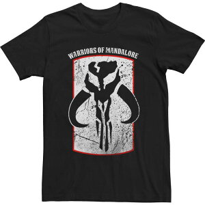 �A�j���L�����N�^�[ ���f�B�[�X �g�b�v�X T�V���c �g�[�� Licensed Character Big & Tall Star Wars Warriors of Mandalorepic Skull Badge Tee Black �u���b�N
