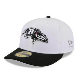 �j���[�G�� ���f�B�[�X �A�N�Z�T���[ �X�q Men's New Era White/Black Baltimore Ravens 2026 NFL Draft Pre-Curved 59FIFTY Fitted Hat Rav White �z���C�g