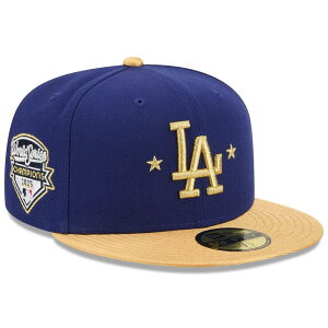 �j���[�G�� ���f�B�[�X �A�N�Z�T���[ �X�q Men's New Era Royalos Angeles Dodgers 2026 Gold Collection 59FIFTY Fitted Hat Lad Blue �u���[
