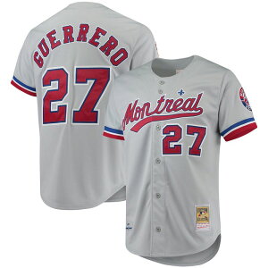 �~�b�`�F��&�l�X ���f�B�[�X �g�b�v�X T�V���c �W���[�W�[ Men's Mitchell & Ness Vladimir Guerrero Gray Montreal Expos Cooperstown Collection Authentic Jersey Mlb Grey �O���[