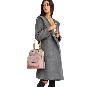 �x���A���h�u���[�� ���f�B�[�X �A�E�^�[ �W���P�b�g�E�u���]�� �E�[�� �R�[�g Belle & Bloom Walk This Way Wool Blend Oversized Coat Dark Grey �O���[