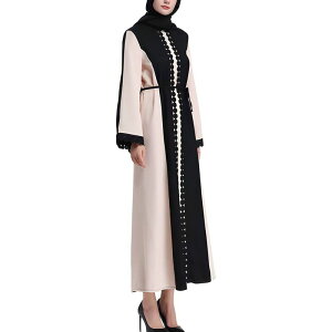 ���K���e�C���[ ���f�B�[�X �g�b�v�X �����s�[�X �J�[�f�B�K�� MegaRetailer Women's Long Sleeve Abaya with 3D Flower Blooming Detail and Cardigan Robe Style Multicolor �}���`�J���[