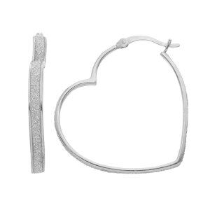 �A���u�����f�b�h ���f�B�[�X �A�N�Z�T���[ �s�A�X�E�C�������O Unbranded Sterling Silver Heart Hoop Earrings Platinum Over Silver �V���o�[